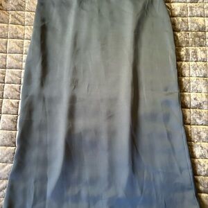 Silk Dusty Green Midi Skirt